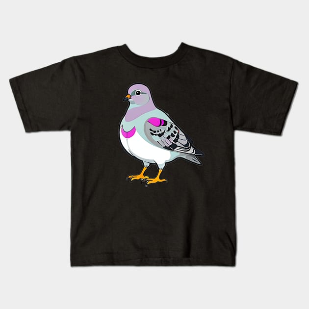 Cute Little Chunky Pigeon Kids T-Shirt by CursedContent